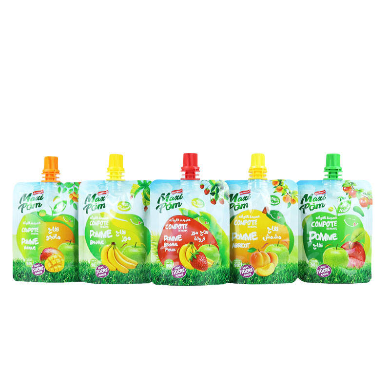 Spout pouch for fruit puree